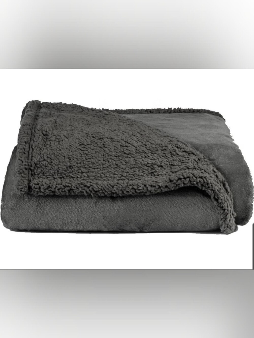 Plush Gray Waterproof Double Sided Comfort Sherpa/velvet Throw Blanket